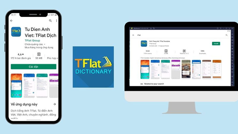 Phần mềm học tiếng anh Tflat