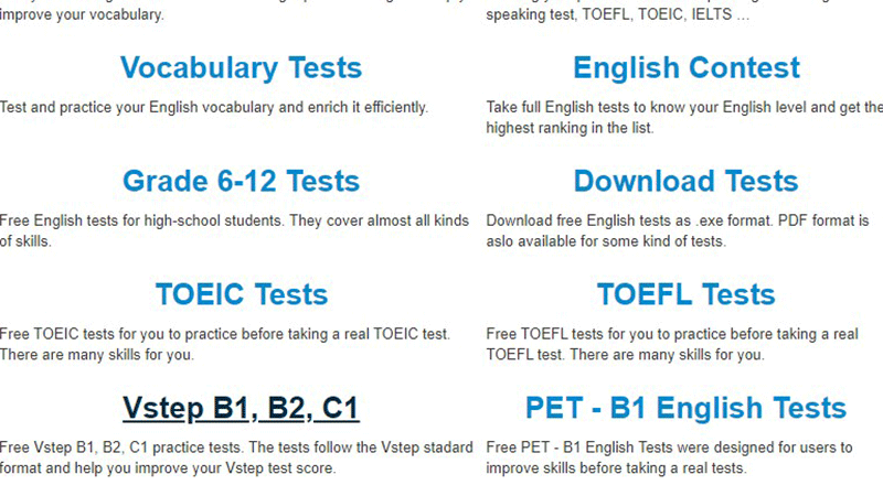 Luyện thi tiếng anh C1 trên Englishteststore.net