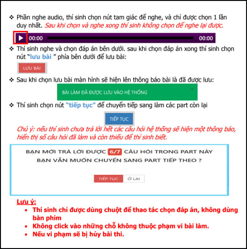 các bước làm bài thi vstep trên máy tính 6