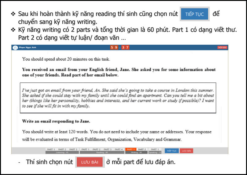 các bước làm bài thi vstep trên máy tính 9