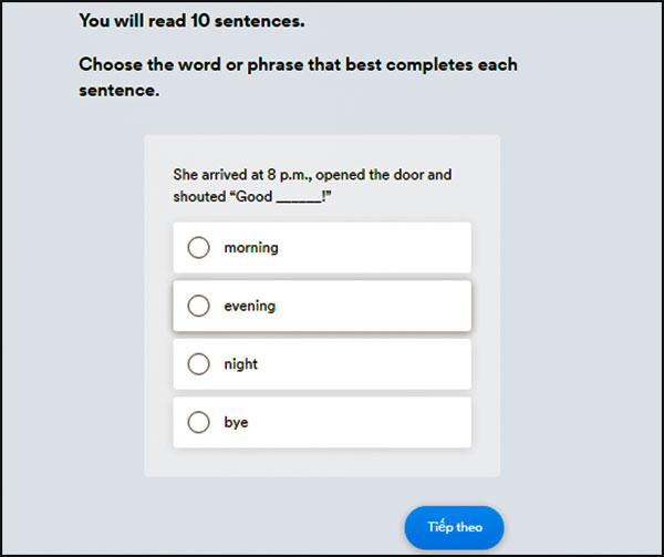 test trình độ B1 tại EFSET 3