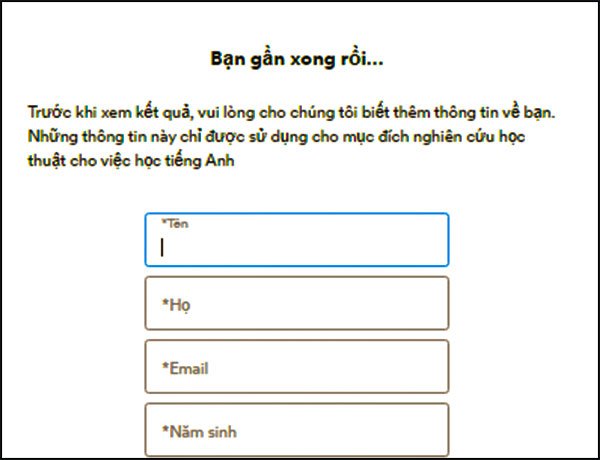 test trình độ B1 tại EFSET 6