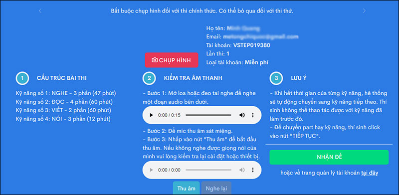 thi thử tiếng anh anh online tại luyenthivstep 2