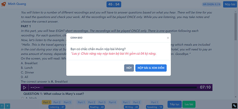 thi thử tiếng anh anh online tại luyenthivstep 4