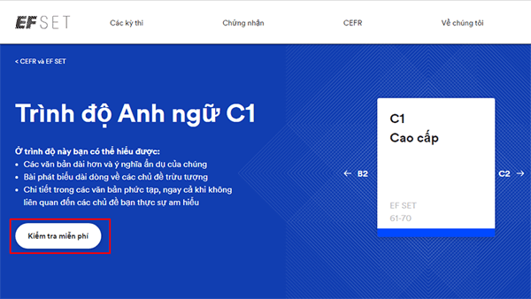Thi thử CEFR C1 trên EFSET