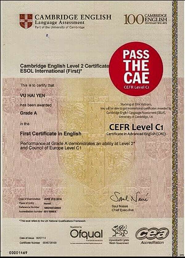 Chứng chỉ C1 Cambridge là gì? Download đề thi mới nhất
