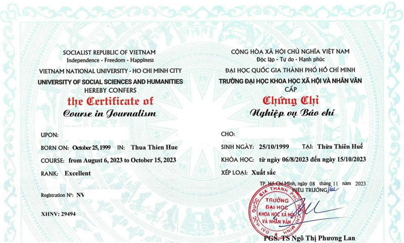 Khóa học chứng chỉ nghiệp vụ báo chí online