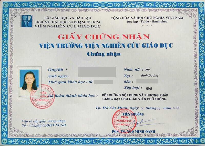 Khóa học chứng chỉ chức danh nghề nghiệp giáo viên THPT